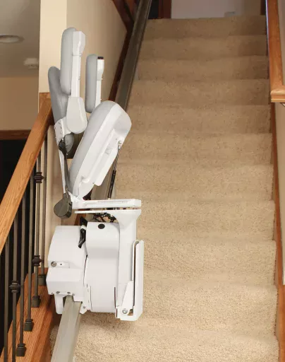 folded-bruno-elite The Bruno Elite Straight stairlift folded