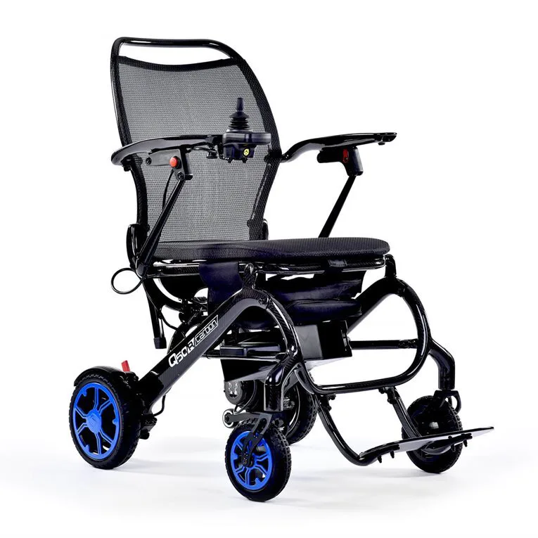folding powerchair Image shows a folding powerchair