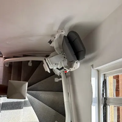 curved stairlift in loughborough a recent install of a curved stairlift in loughborough
